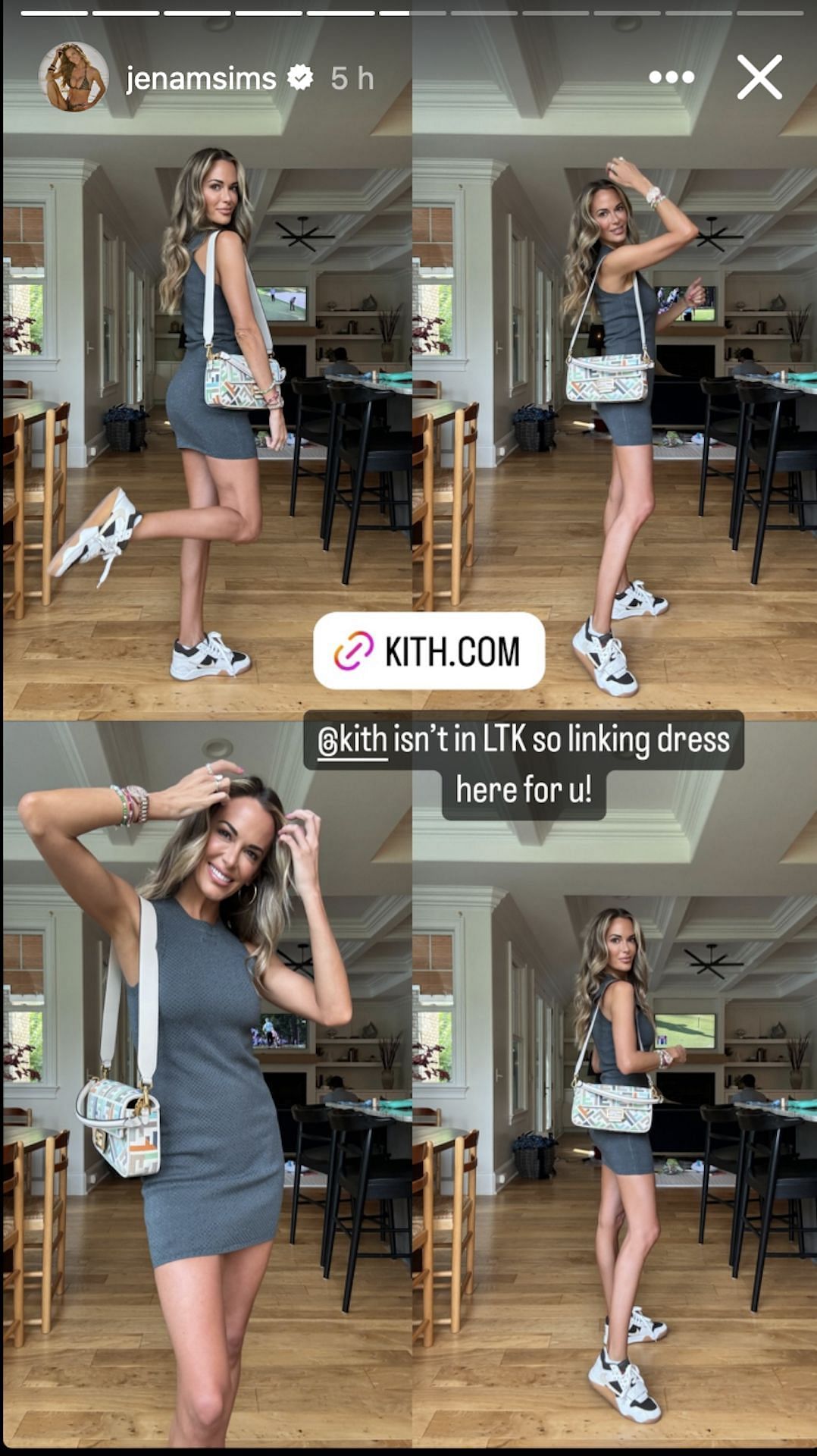 Jena Sims wearing Kith to the 2024 US Open (Image via Instagram @jenamsims)