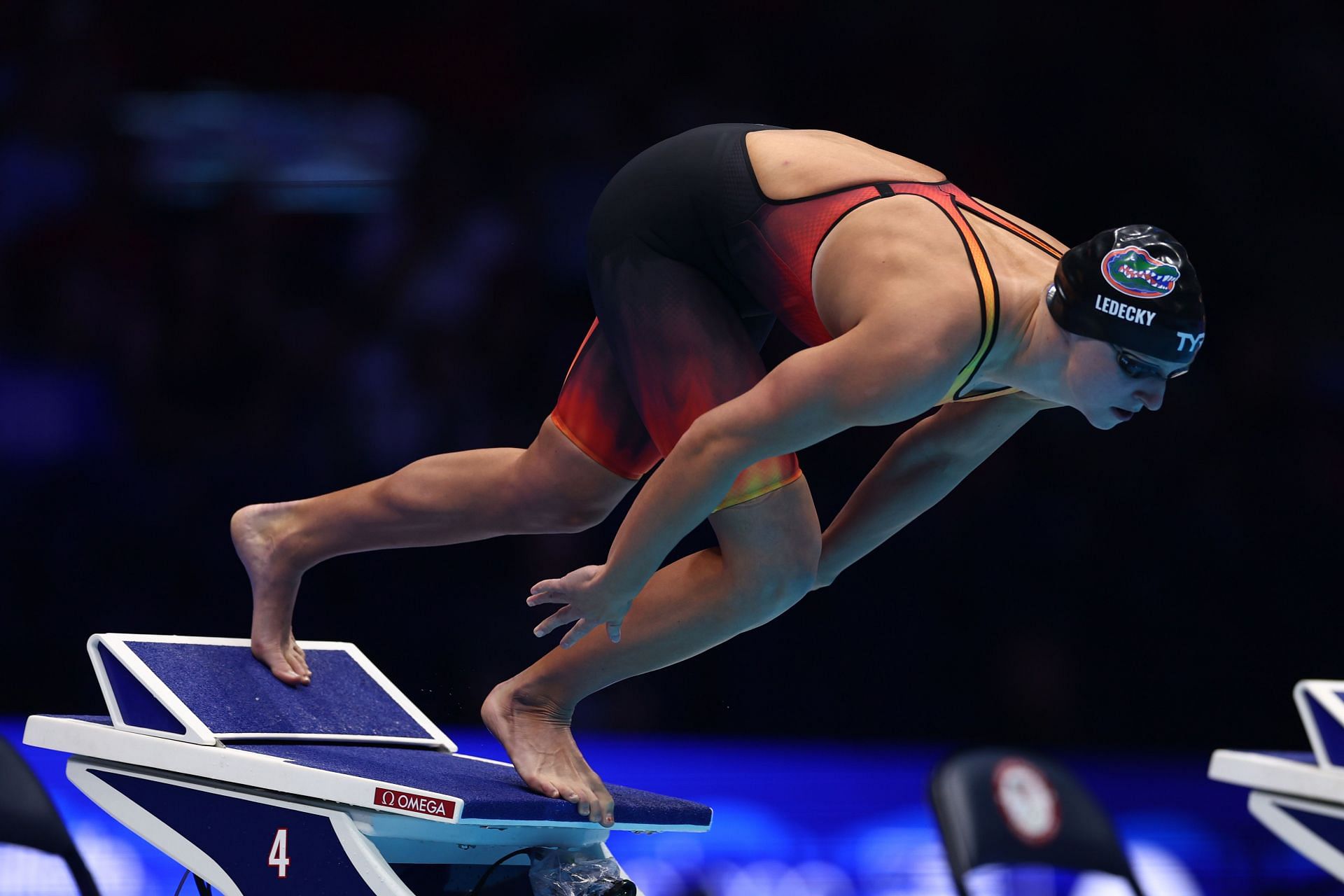 Ledecky competes in the Women&#039;s 400m freestyle final on Day One of the 2024 U.S. Olympic Team Swimming Trials at Lucas Oil Stadium on June 15, 2024 in Indianapolis, Indiana. (Photo by Maddie Meyer/Getty Images)