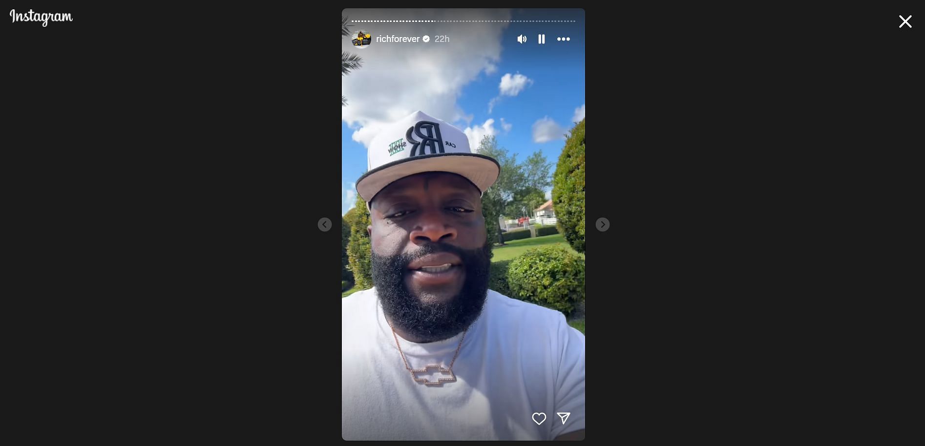 Rozay revealed on his Instagram story about the zoo license (Image via Instagram/@richforever)