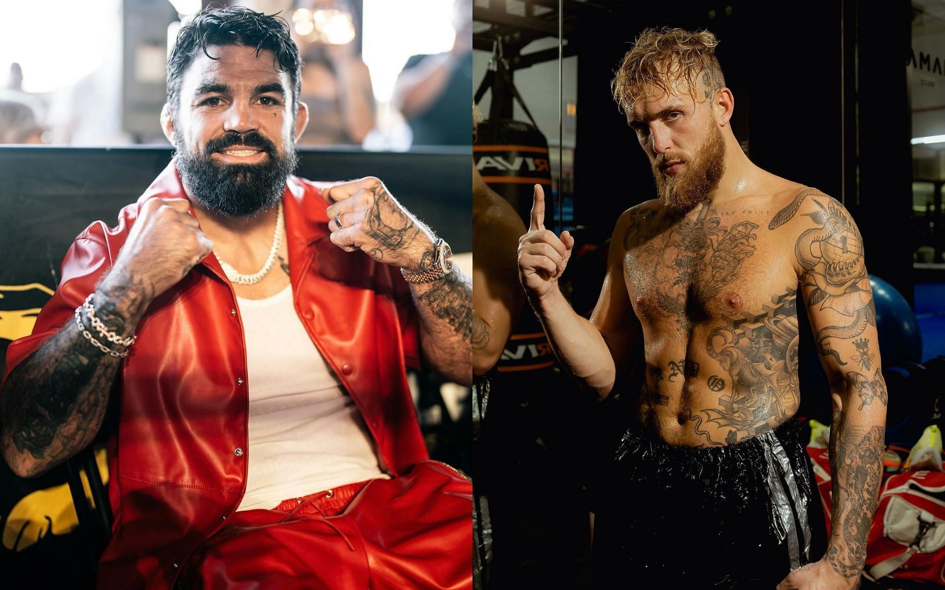 When Mike Perry (left) challenged Jake Paul (right) to a bare-knuckle fight [Images courtesy: @platinummikeperry and @jakepaul on Instagram]