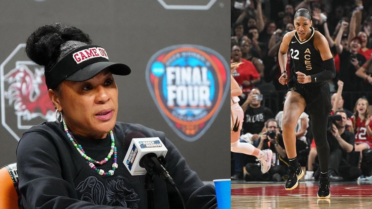 South Carolina HC Dawn Staley reacts to A