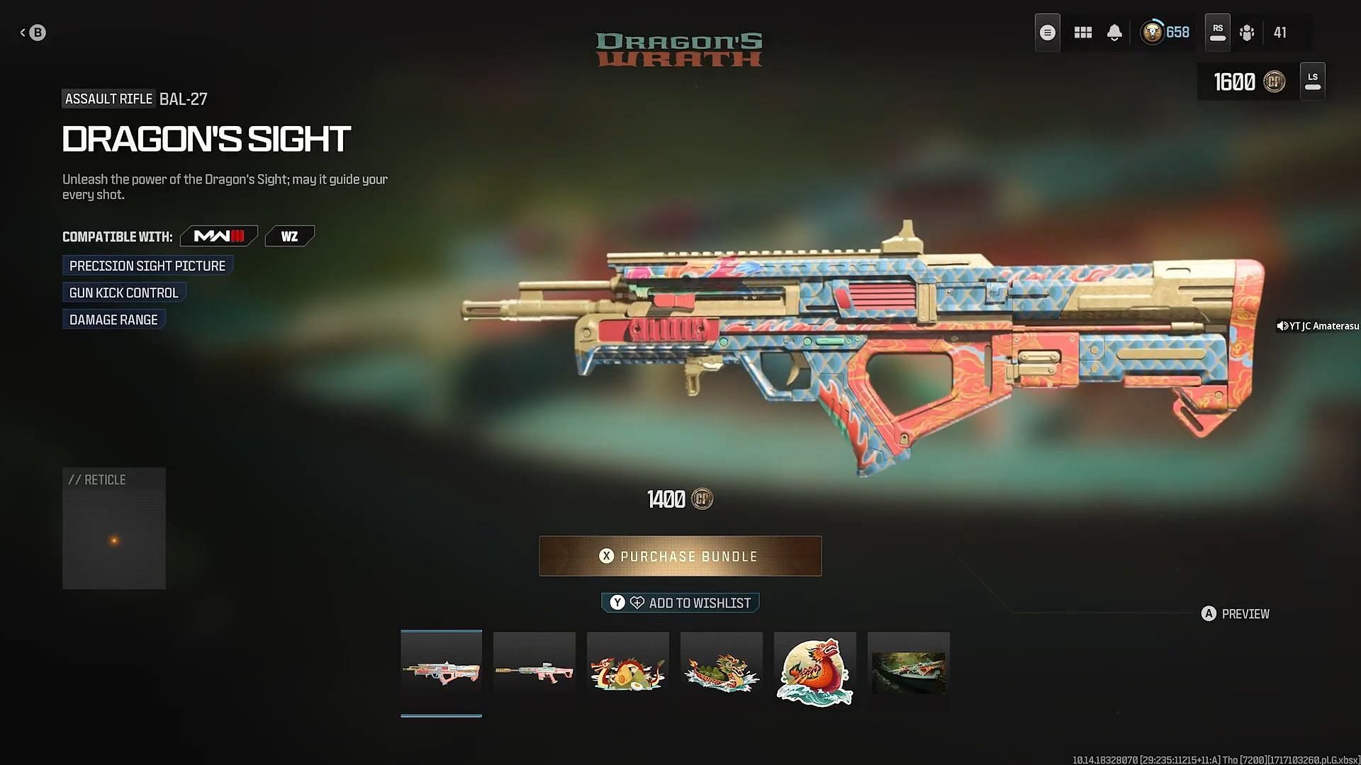 Dragon&#039;s Sight Weapon Blueprint in MW3 and Warzone (Image via Activision)