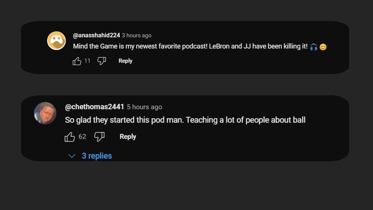 Fans praise LeBron James and JJ Redick for starting the podcast.