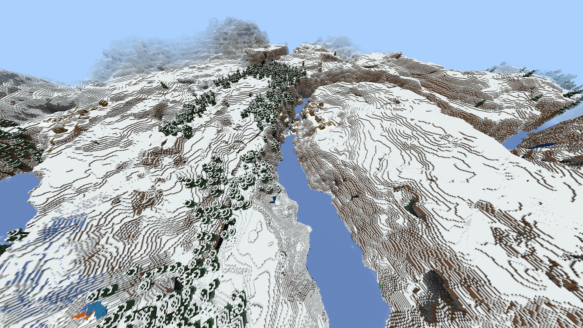 This Minecraft seed's frigid spawn mountains contain dozens of ancient cities (Image via u/Old-Promise2939/Reddit)