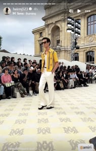 Marcus' Instagram story featuring the Amiri fashion show