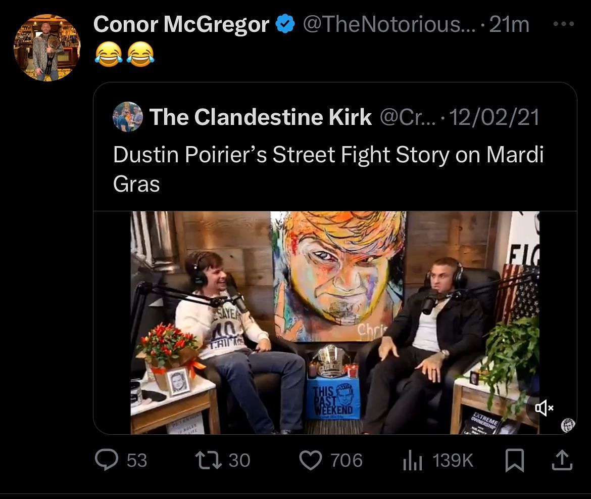 Conor McGregor targets Dustin Poirier