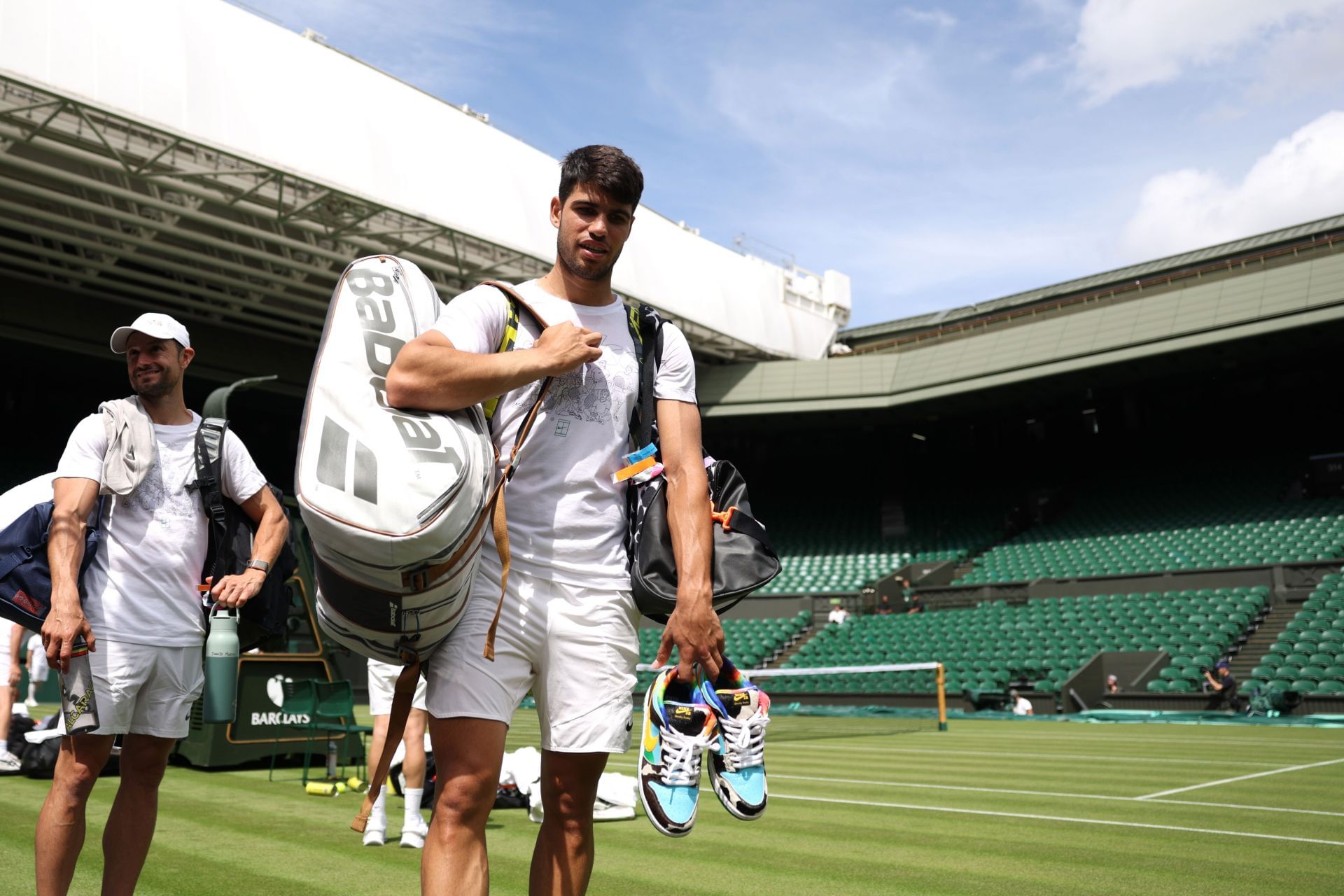 Carlos Alcaraz at Centre Court ahead of Wimbledon 2024