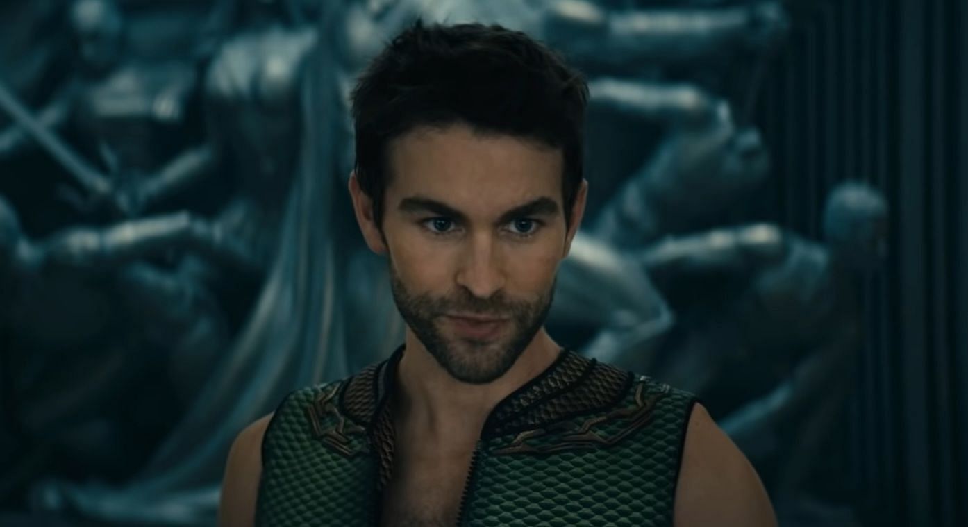 Chace Crawford as The Deep in The Boys (Image via Prime Video, Homelander intimidates The Deep, 0:10)