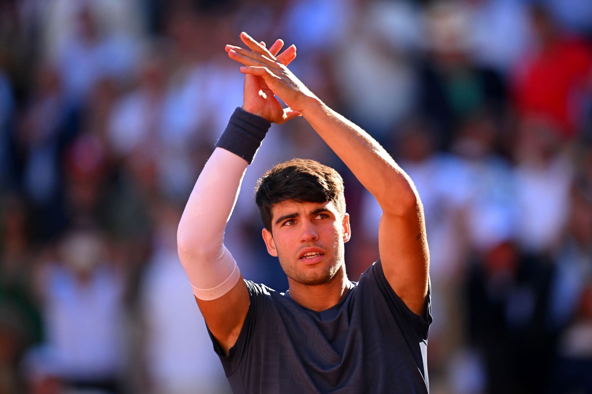 Carlos Alcaraz after beating Jannik Sinner in the semifinals of French Open 2024