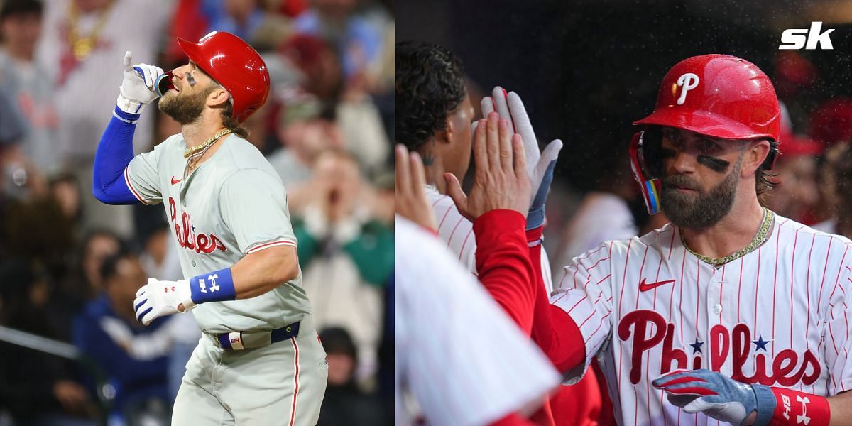 Phillies star Bryce Harper after his epic sliding soccer-like celebration during MLB London Series (Image Courtesy: GETTY)