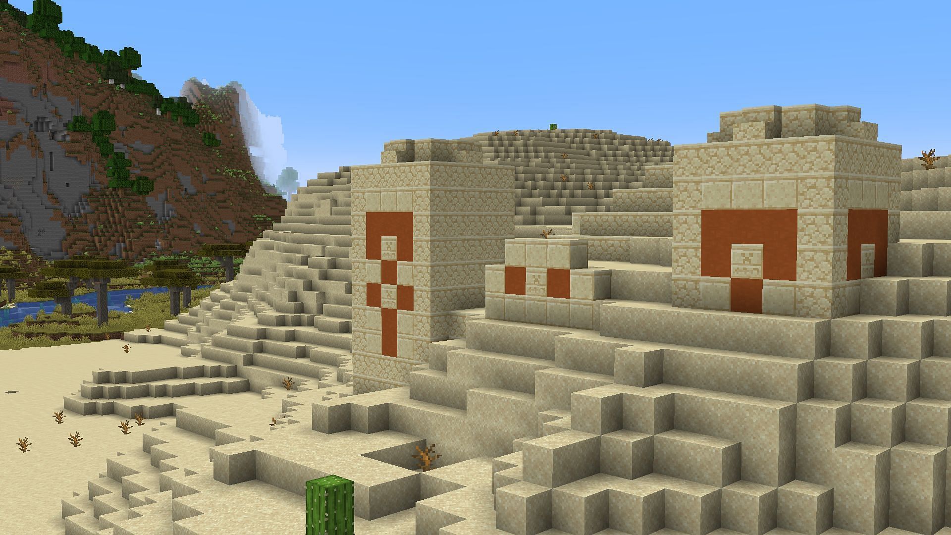 One of the desert temples found on the seed (Image via Mojang)