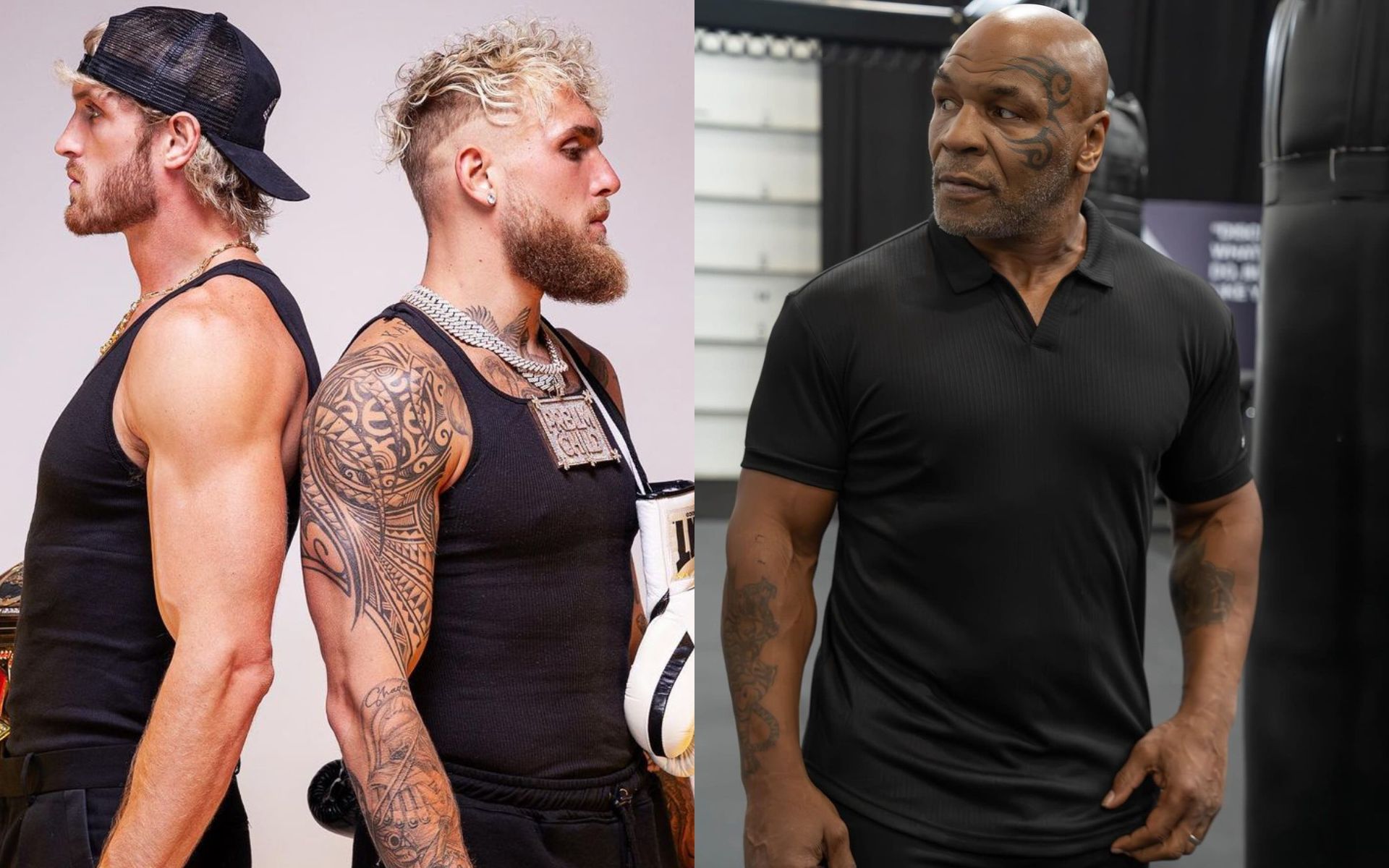 Logan Paul (left) offers to fight Jake Paul (middle) amid Mike Tyson (right) health scare [Image courtesy @loganpaul and @miketyson on Instagram]