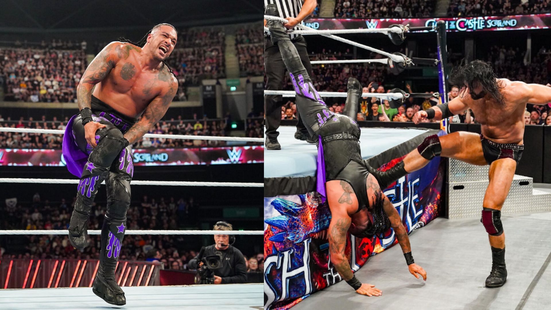Damian Priest and Drew McIntyre in action at Clash at the Castle. (Photo Courtesy: WWE.com)