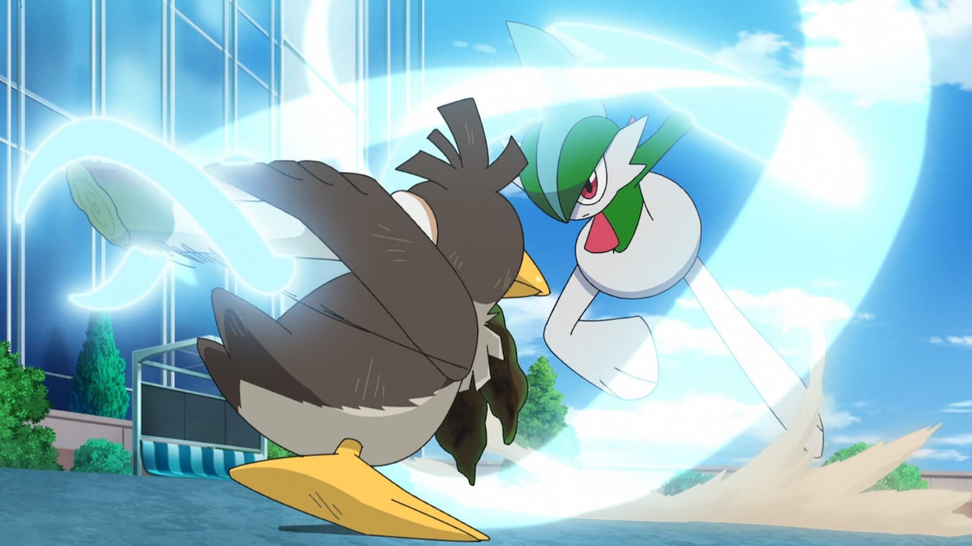 Farfetch&#039;d vs Gallade from the episode (Image via TPC)