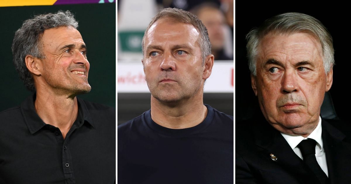 Luis Enrique (left), Hansi Flick, and Carlo Ancelotti