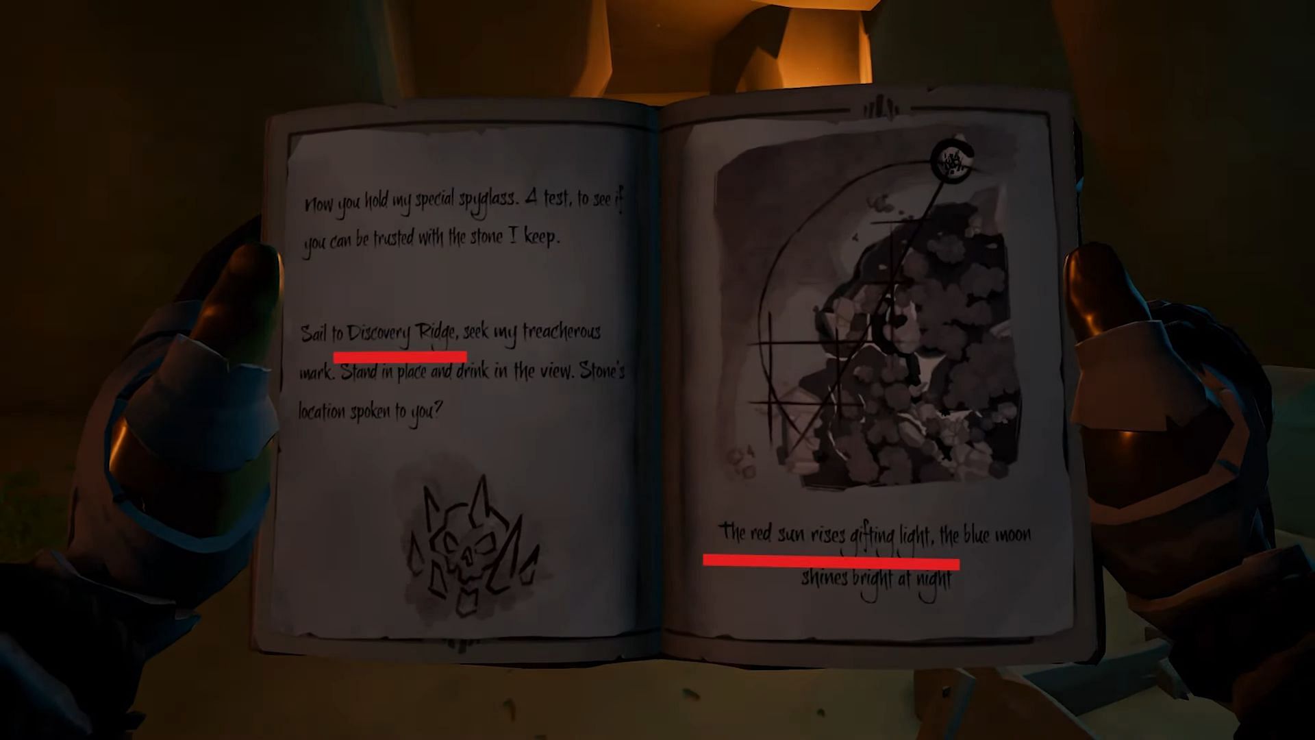 You can find the next location in the quest book (Image via Rare || E4GLE on YouTube)