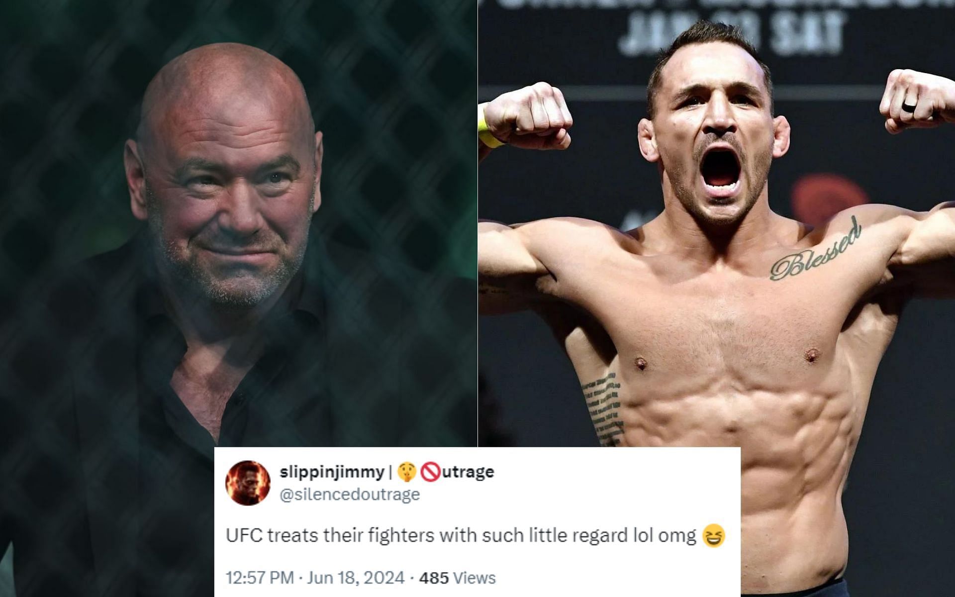 Dana White (left) speaks about Michael Chandler (right) [Image courtesy: Getty]