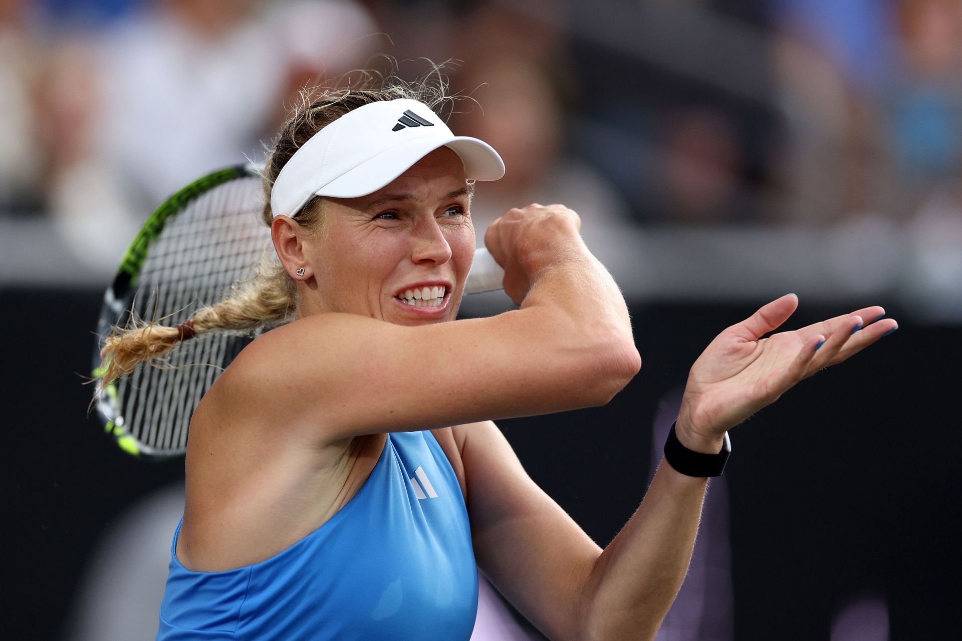 Caroline Wozniacki at the 2024 Charleston Open. (Photo: Getty)