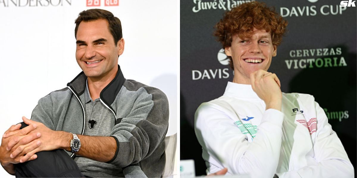 Roger Federer (L) and Jannik Sinner (R) [Source: Getty Images]