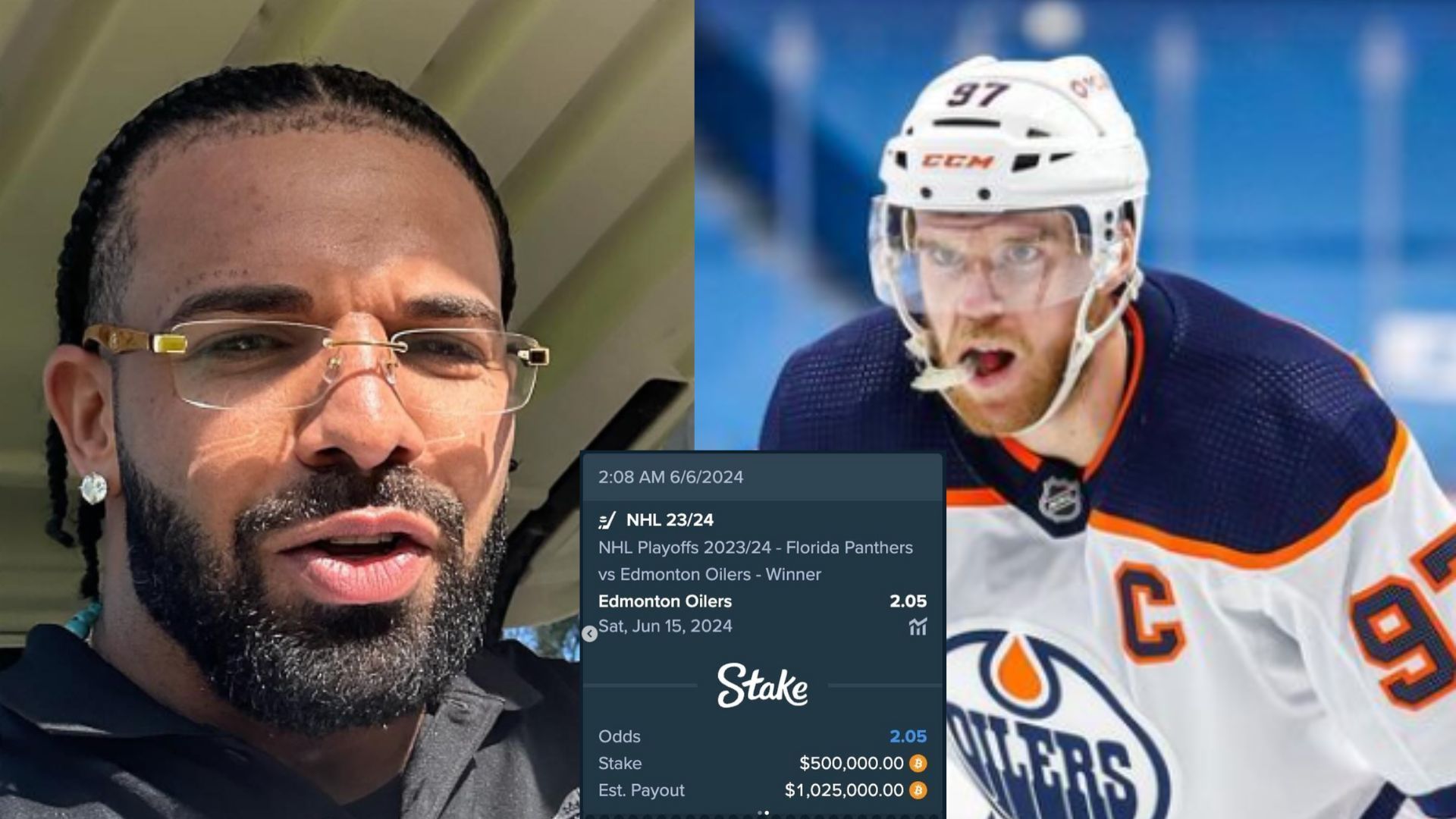 Drake lost big after betting on Edmonton Oilers vs Florida Panthers (Credit: Drake and Connor Mcdavid / Instagram))