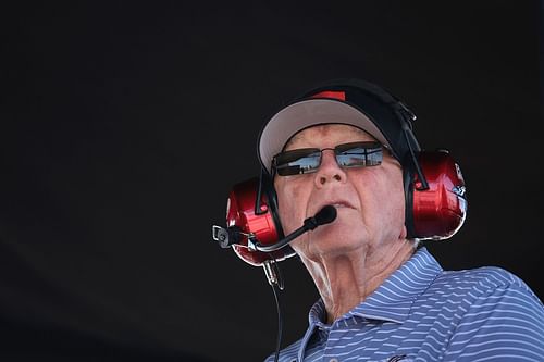 Hall of Famer, Joe Gibbs looks on during the NASCAR Cup Series Goodyear 400 at Darlington Raceway