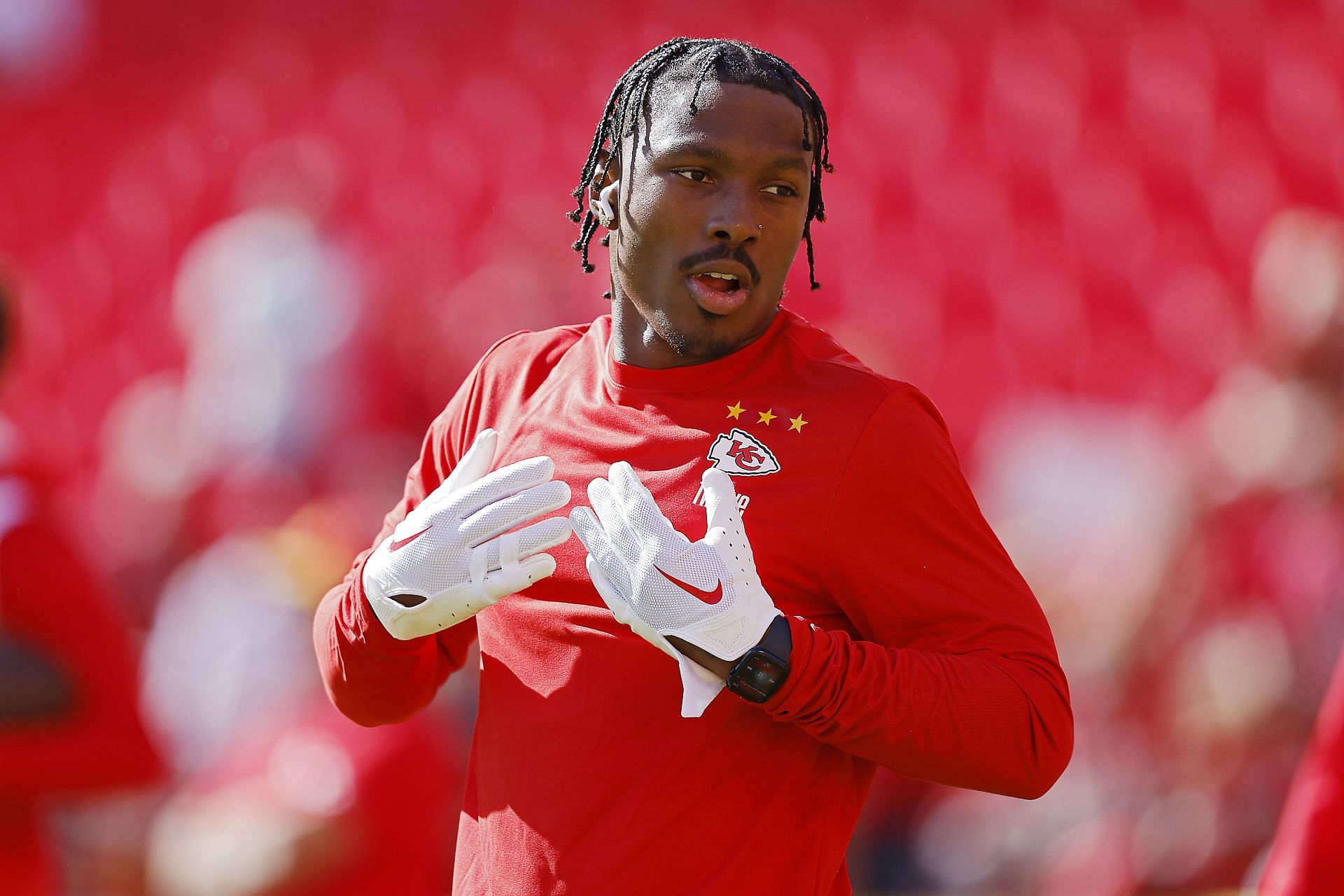 Mecole Hardman during Los Angeles Chargers v Kansas City Chiefs