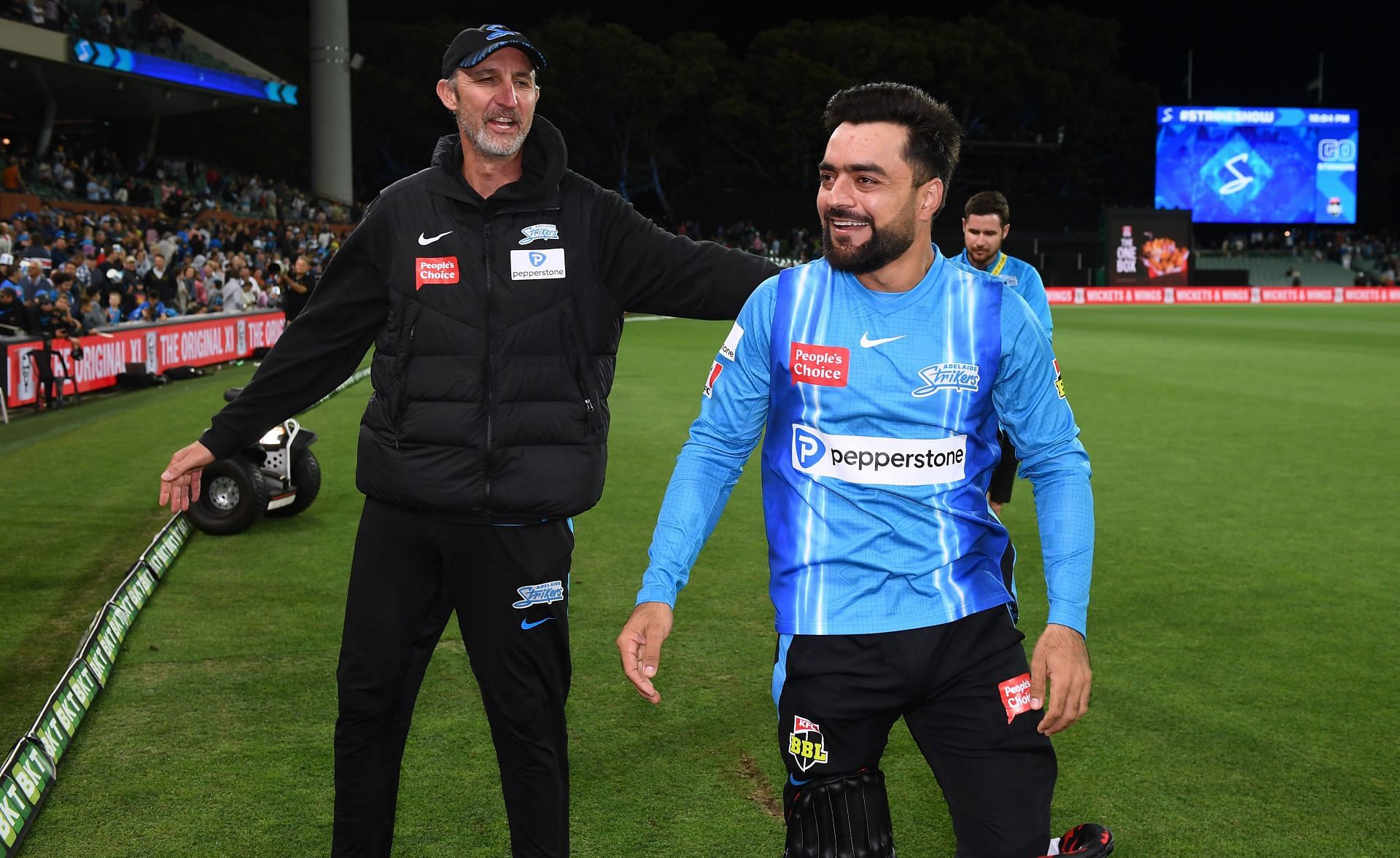 Rashid Khan with Jason Gillespie. (Credits: Getty)