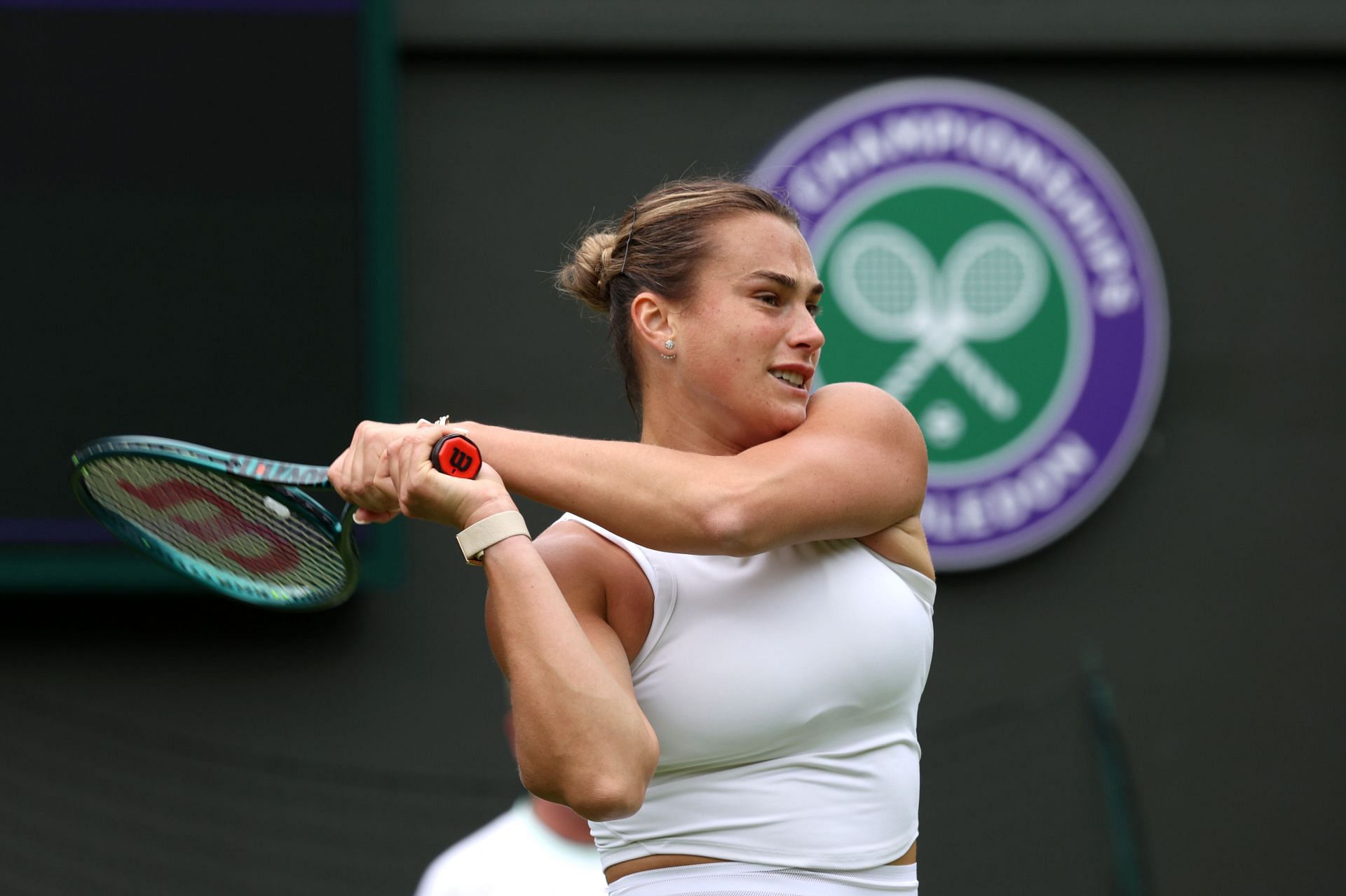 Aryna Sabalenka in action at the 2024 Wimbledon Championships
