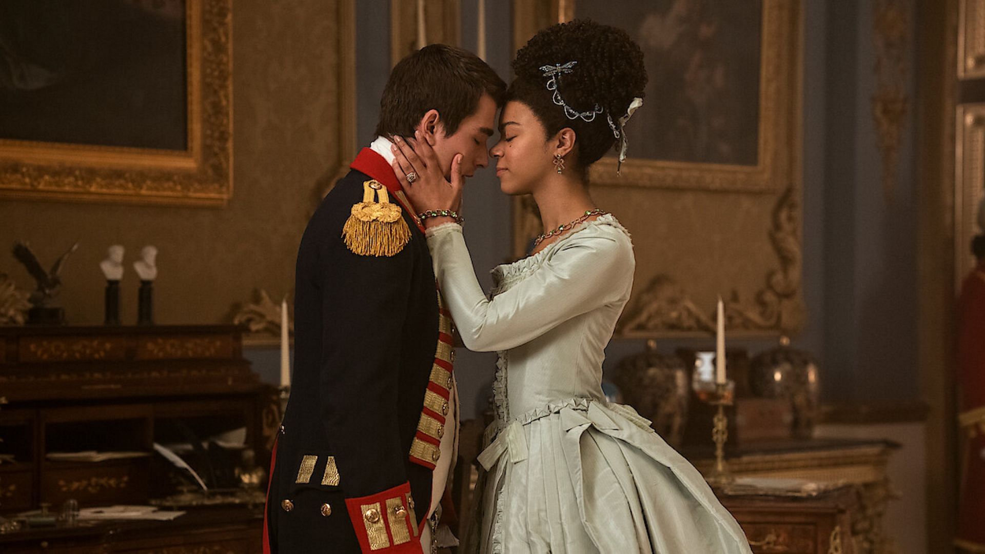 Queen Charlotte and King George (Image via Netflix)