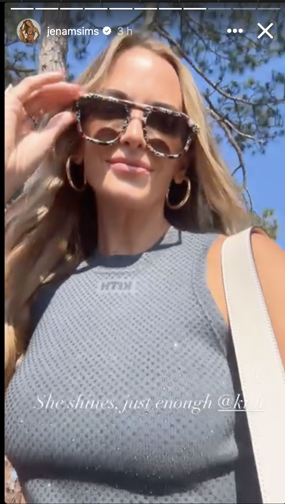 Jena Sims wearing Kith to the 2024 US Open (Image via Instagram @jenamsims)