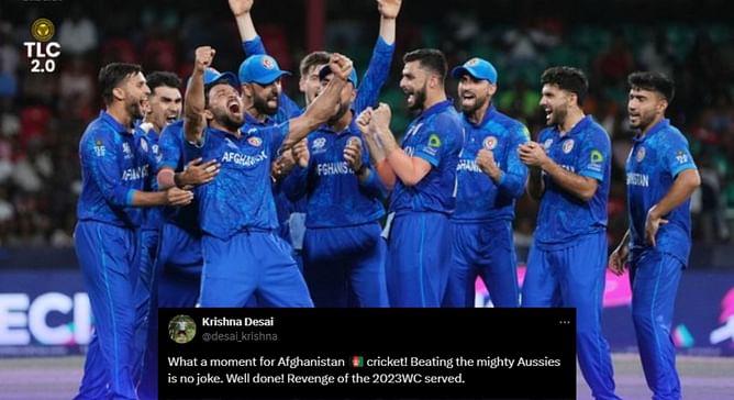 "Well done! Revenge of the 2023 WC served" - Fans erupt as Afghanistan beat Australia by 21 runs in 2024 T20 World Cup clash