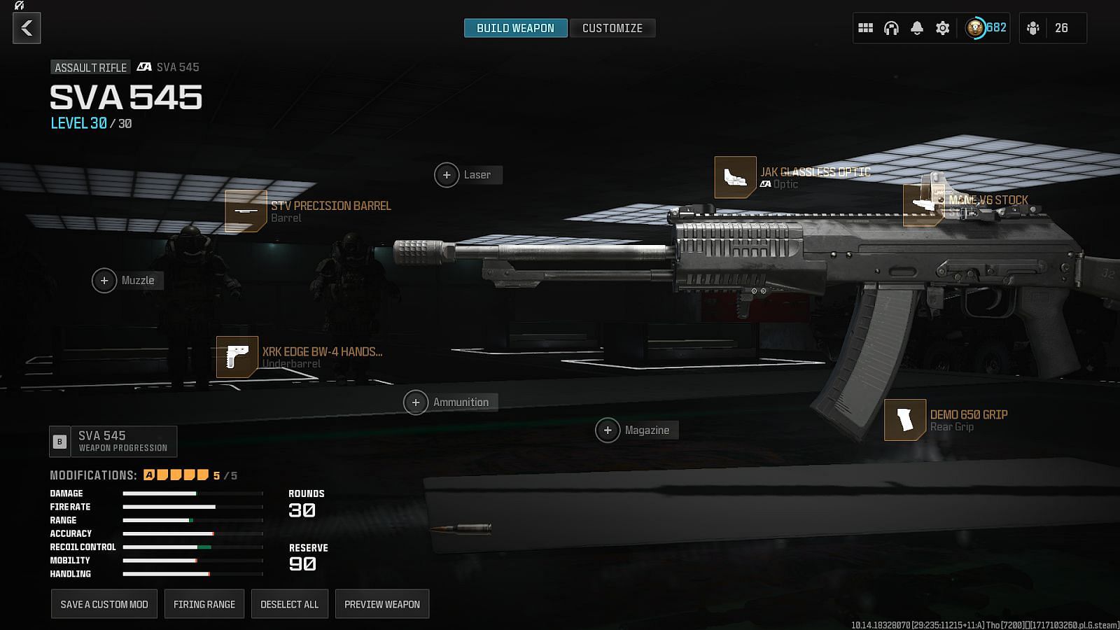 Best SVA 545 loadout in MW3 (Image via Activision)