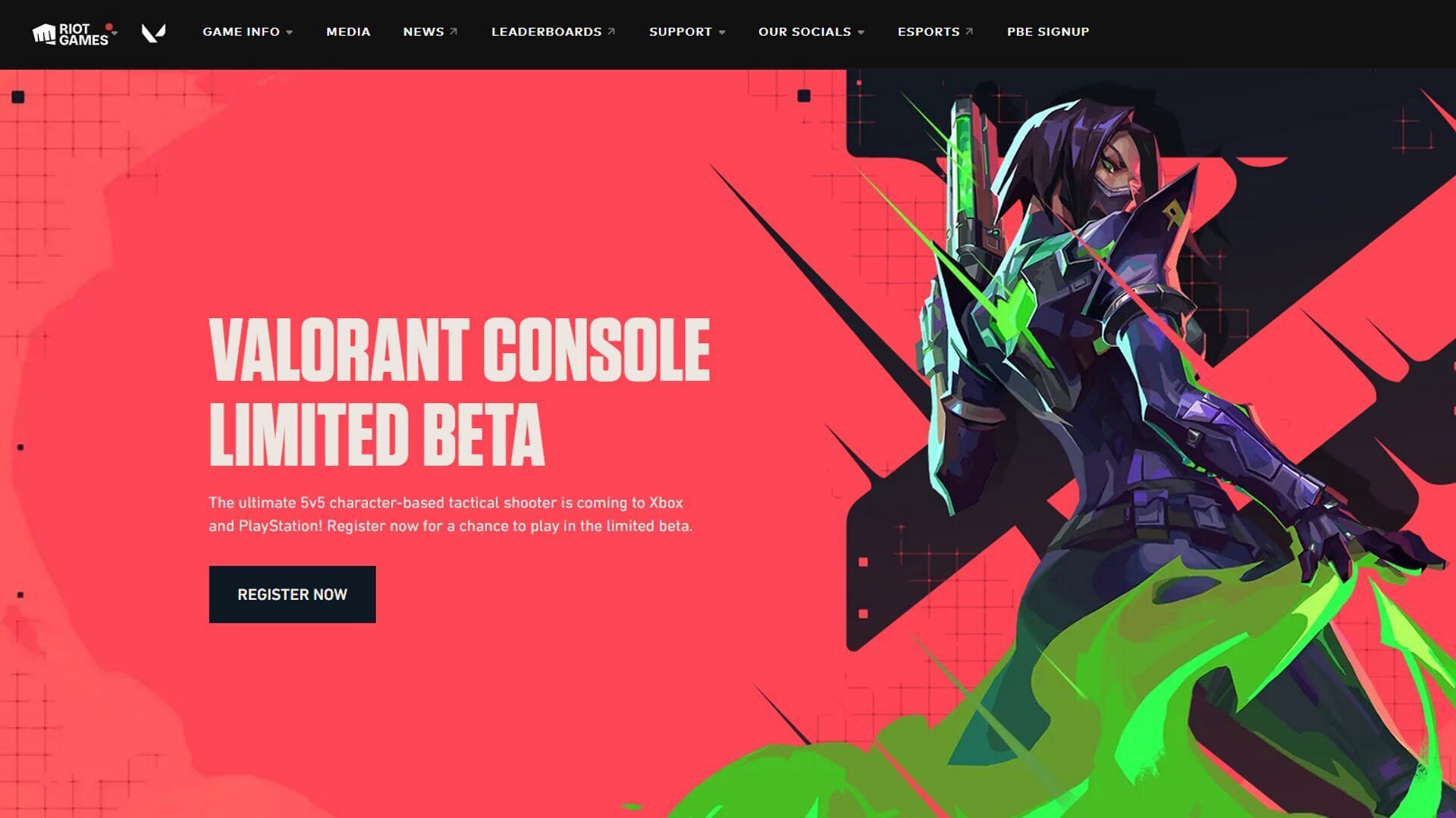 Register for the Valorant console beta (Image via Riot Games)