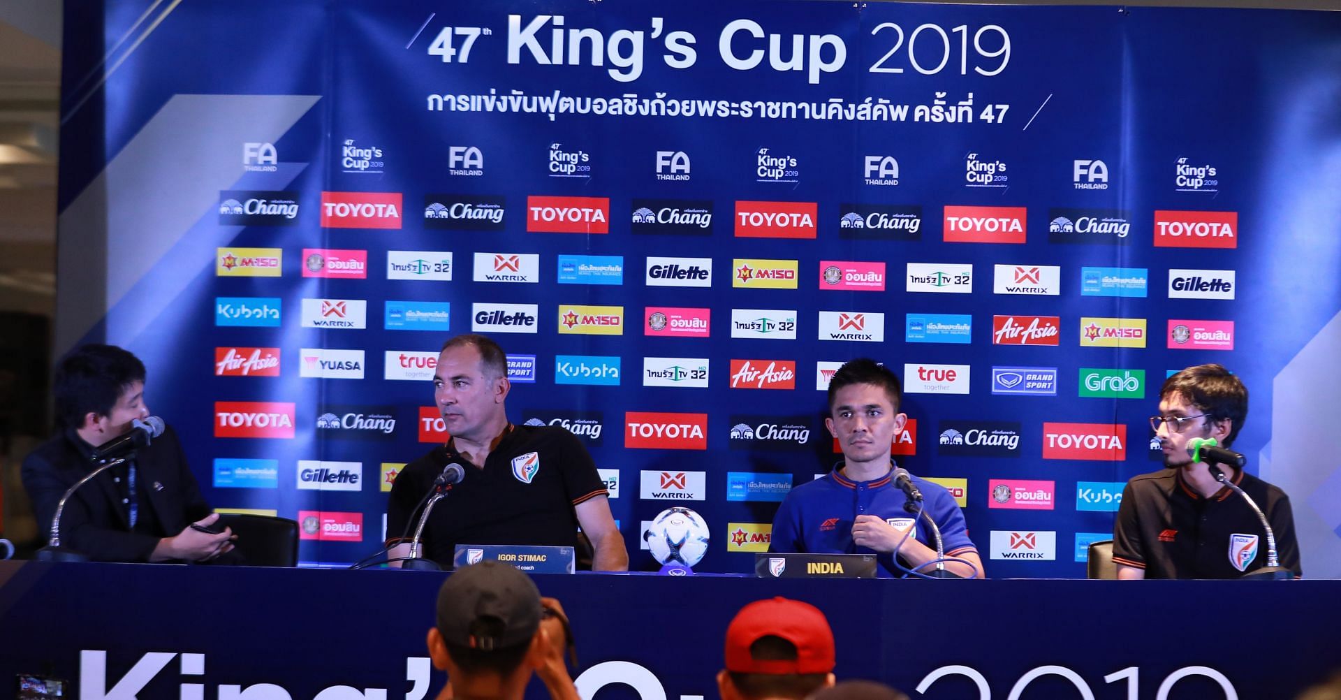 Igor Stimac &amp; Sunil Chhetri at the pre-tournament press conference for the King&#039;s Cup 2019 in Thailand