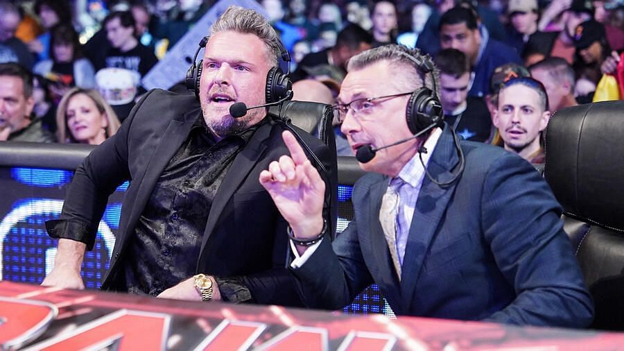 Pat McAfee and Michael Cole on RAW (Photo Courtesy: WWE.com)