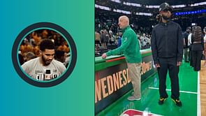 "2 down 2 to go" - Metro Boomin cheers on fellow St. Louis native Jayson Tatum courtside at NBA Finals Game 2