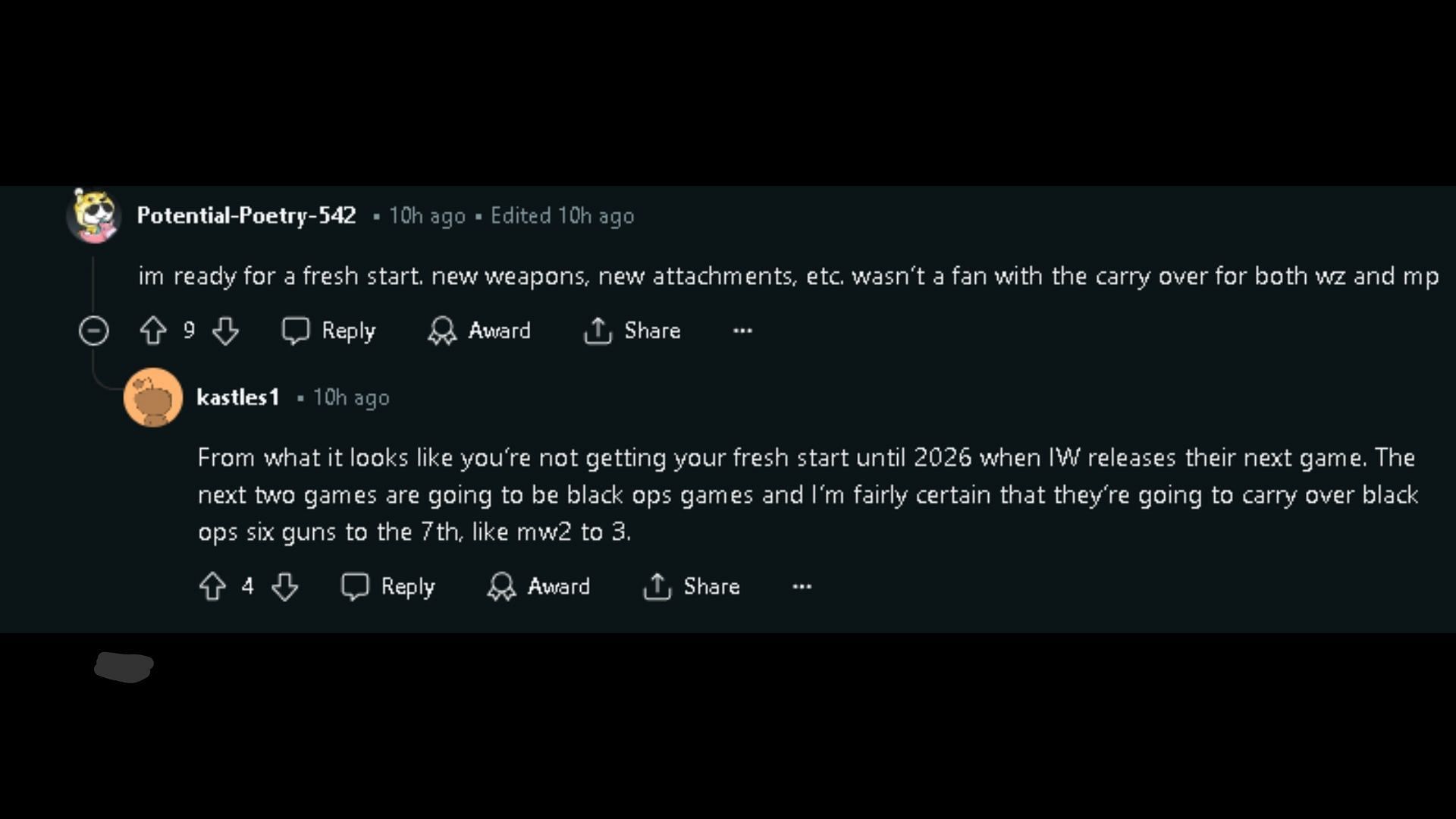 Warzone players want a fresh start with Black Ops 6 (Image via Reddit)