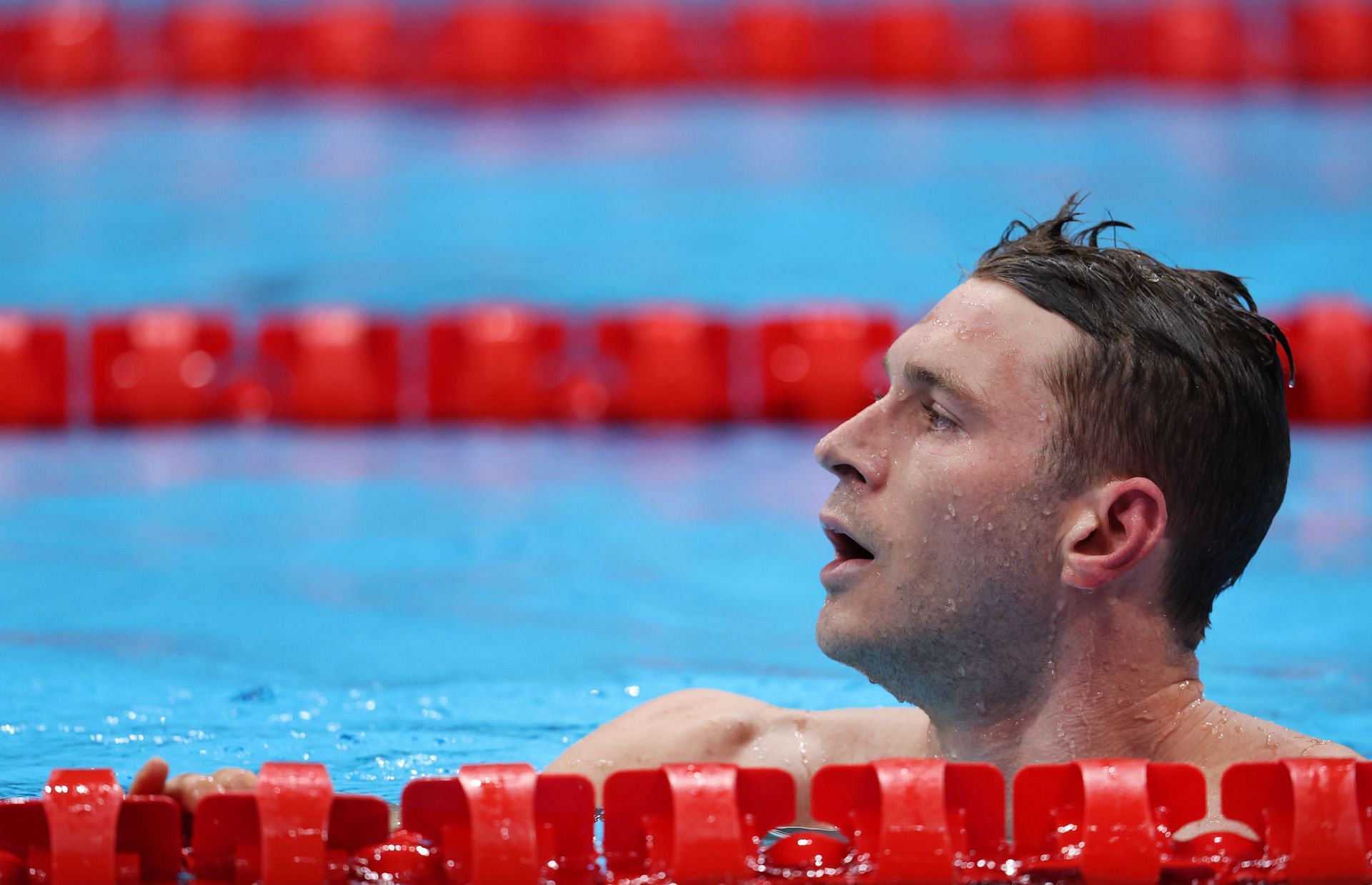 Ryan Murphy after the Men&#039;s 100m Backstroke Semifinal at the Tokyo 2020 Olympic Games. (Photo by Tom Pennington/Getty Images)
