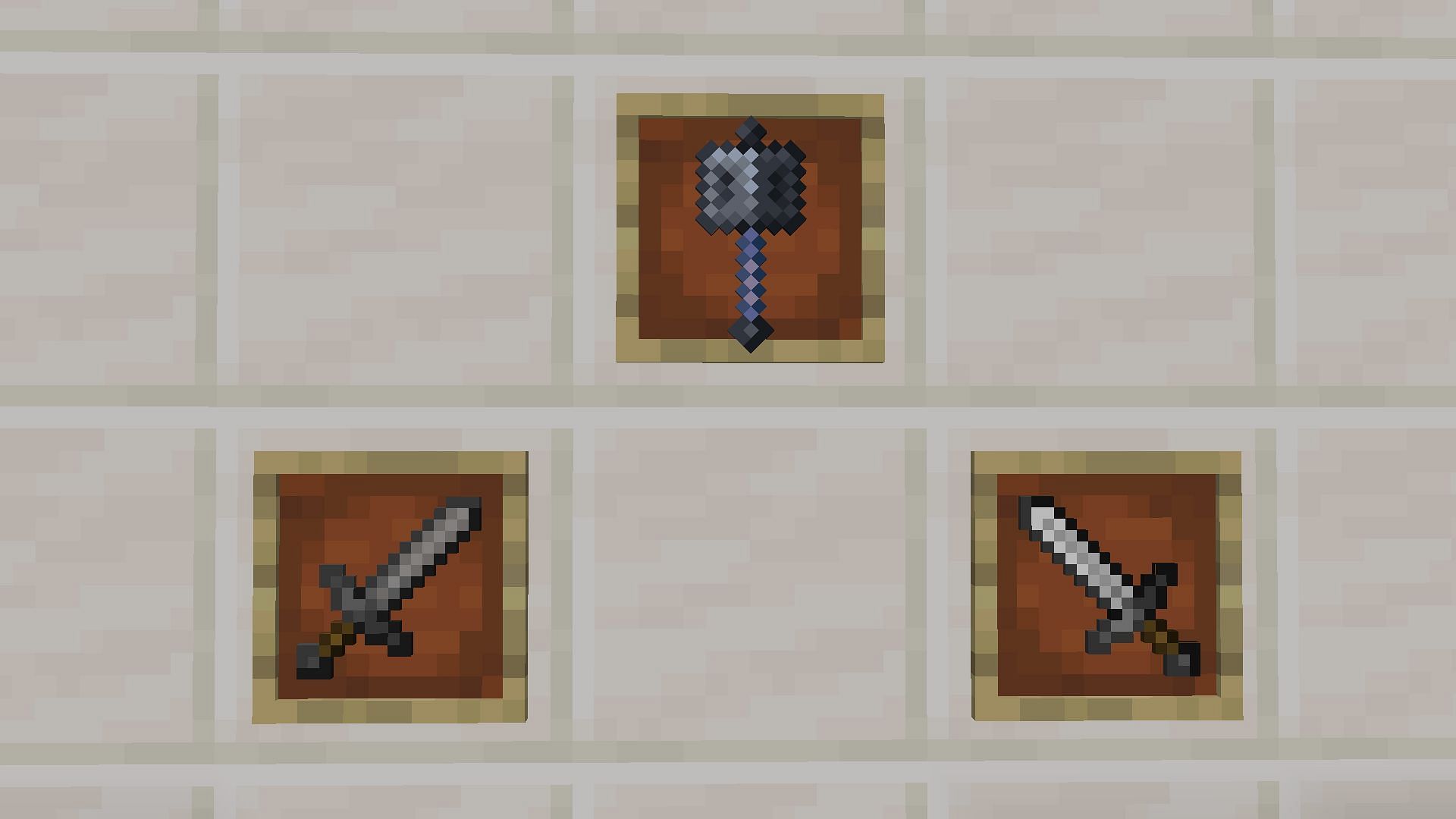 The mace is most similar in damage to iron and stone swords, depending on version (Image via Mojang)
