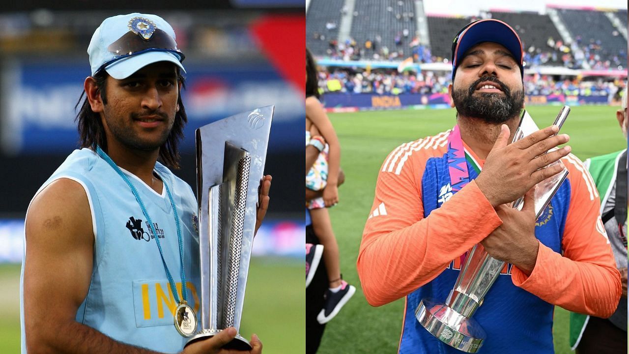 एमएस धोनी के बाद रोहित शर्मा टी20 वर्ल्ड कप का ख़िताब जीतने वाले सरे भारतीय कप्तान बने (Photo Credit: Getty Images)
