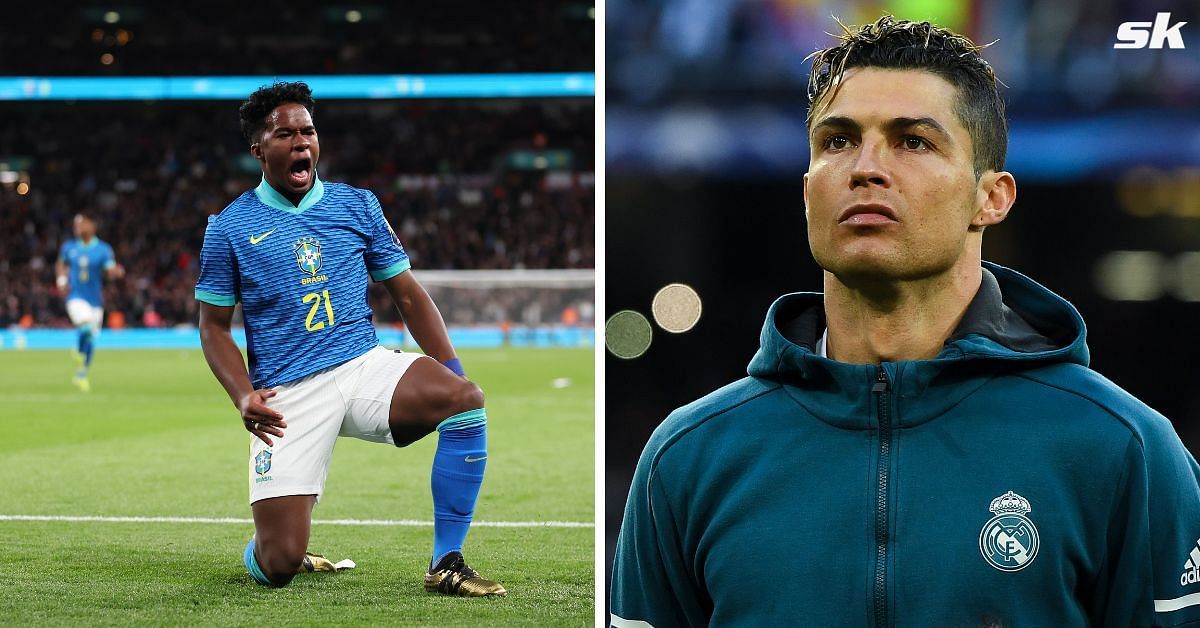 Endrick looks up to Cristiano Ronaldo