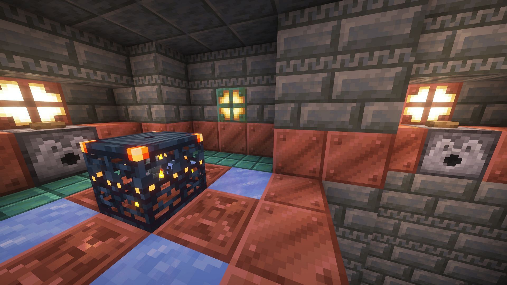 Minecraft dispenser traps found within a trial chamber (Image via Mojang)