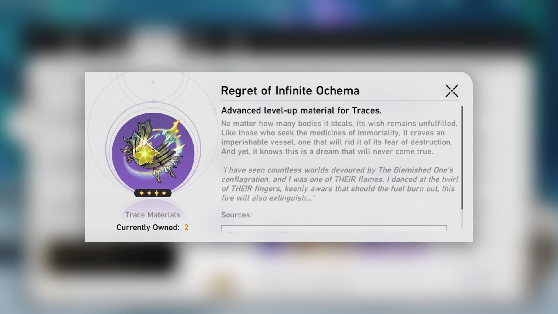 Regret of Infinite Ochema (Image via HoYoverse)