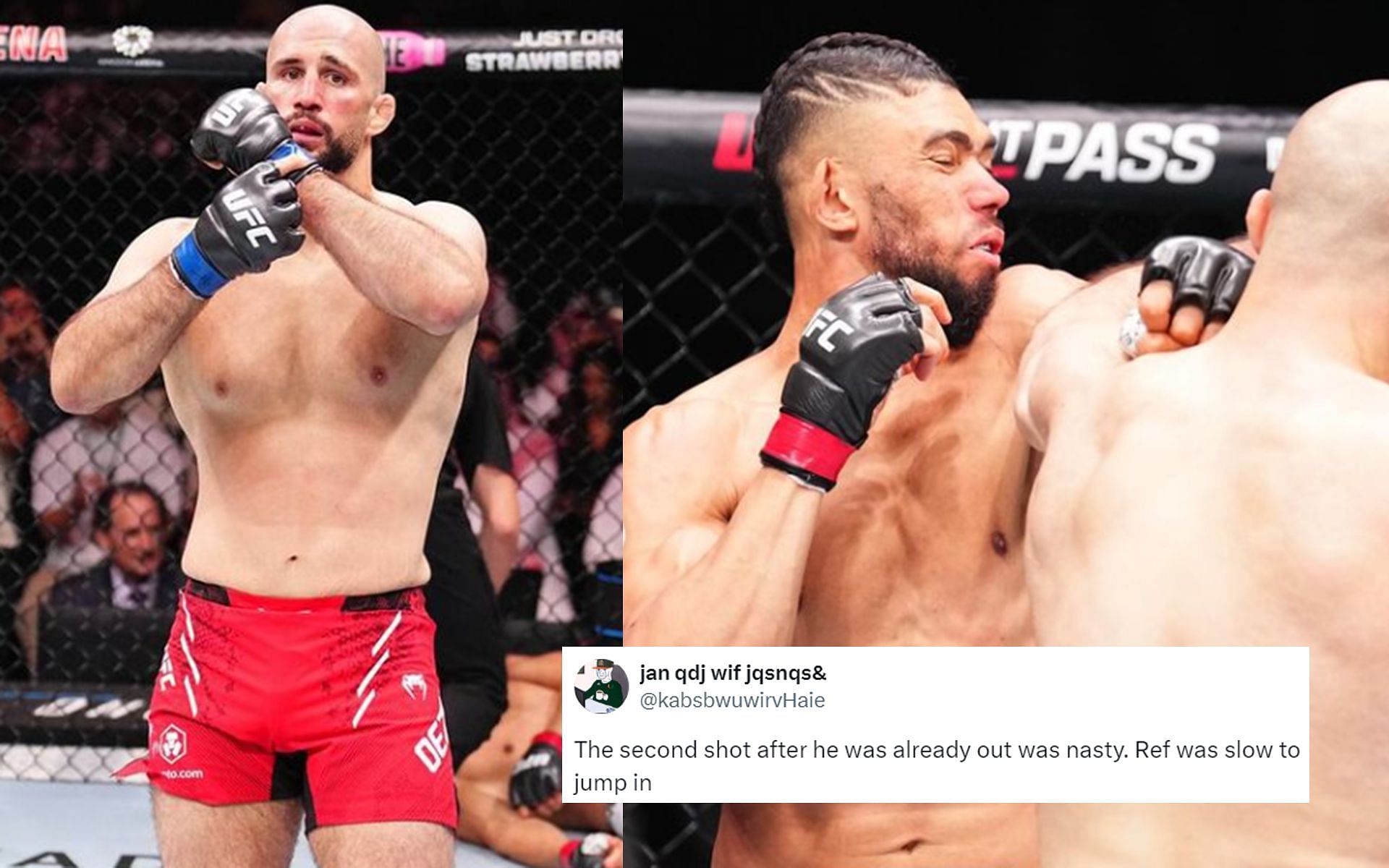 Volkan Oezdemir (left) knocked out Johnny Walker (right) at UFC Saudi Arabia [Images courtesy: @ufceurope and @ufceurasia on Instagram]