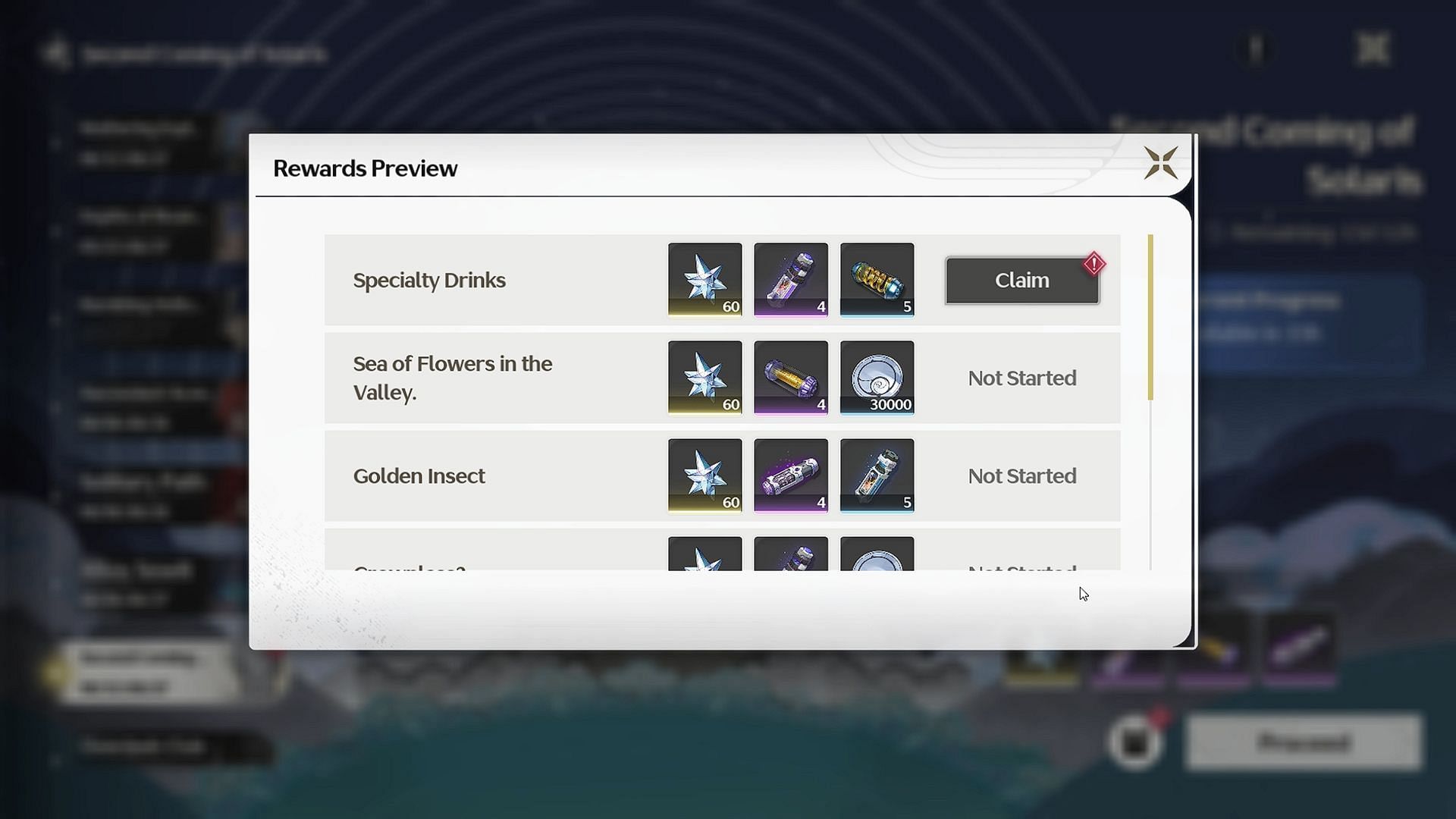 Astrites and other rewards (Image via Kuro Games)