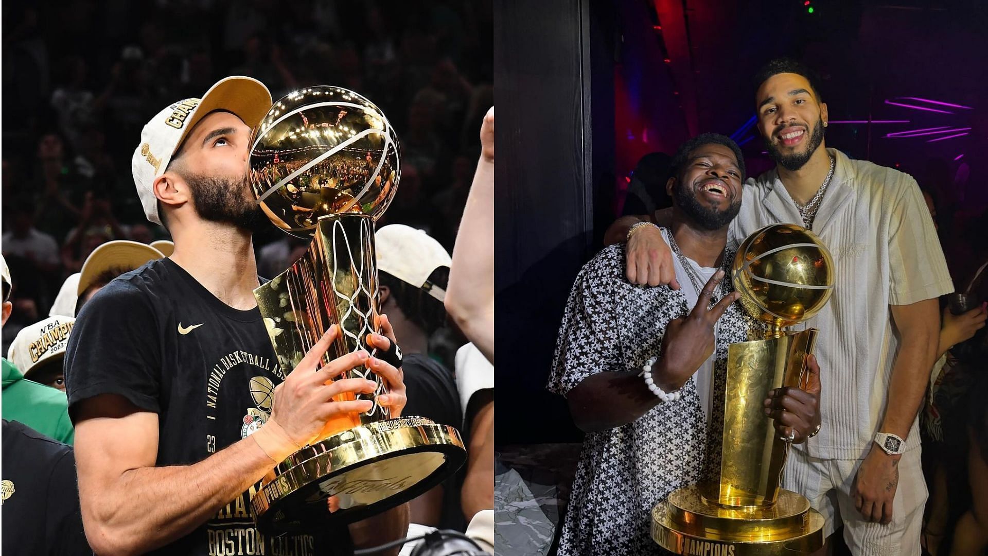 In Photos PK Subban and Jayson Tatum with Larry O'Brien trophy at