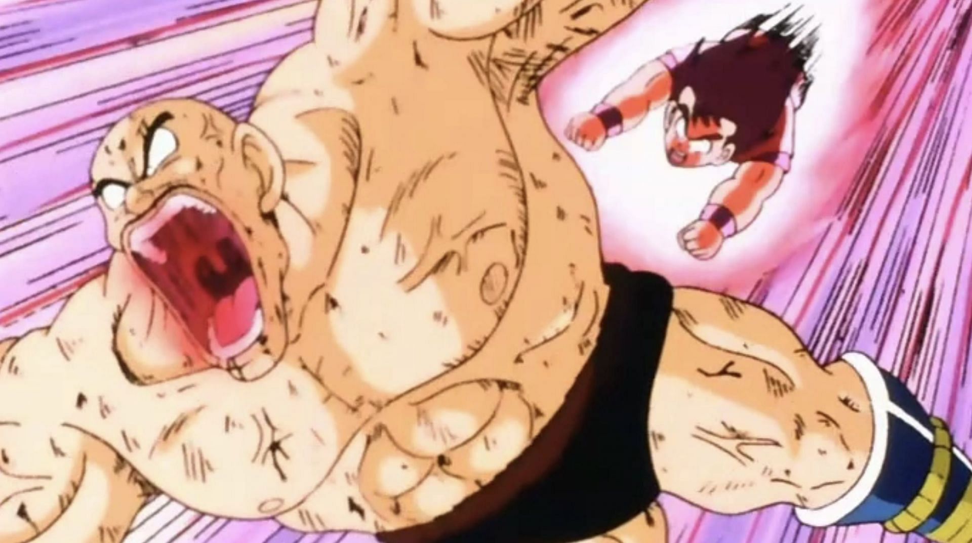 Goku vs. Nappa (Image via Toei Animation)