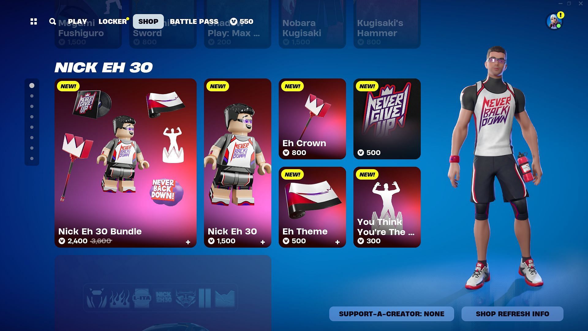 Nick Eh 30 skin is currently listed in the Item Shop (Image via Epic Games)