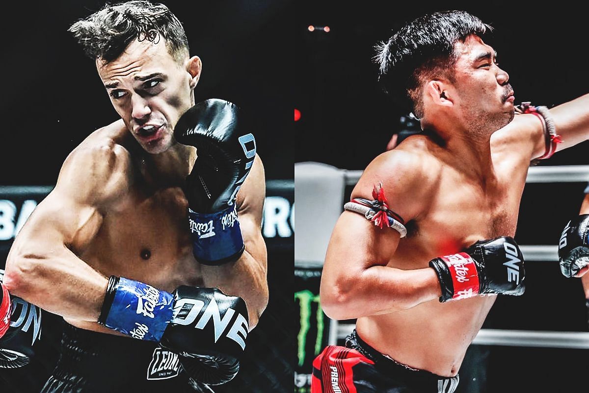 Jonathan Di Bella (left) and Prajanchai duke it out in the main event of ONE Friday Fights 68. [Photos via: ONE Championship]