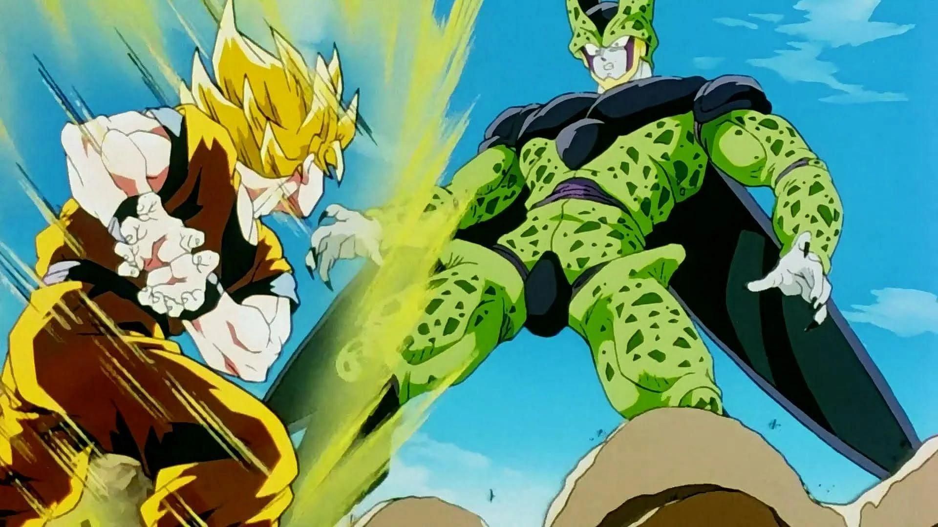 Goku faces off against Cell (Image via Toei Animation)